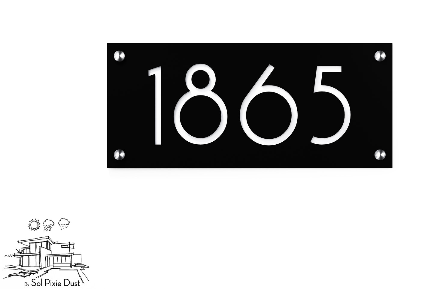 Acrylic Address Plaque - Signs ( Font Options )