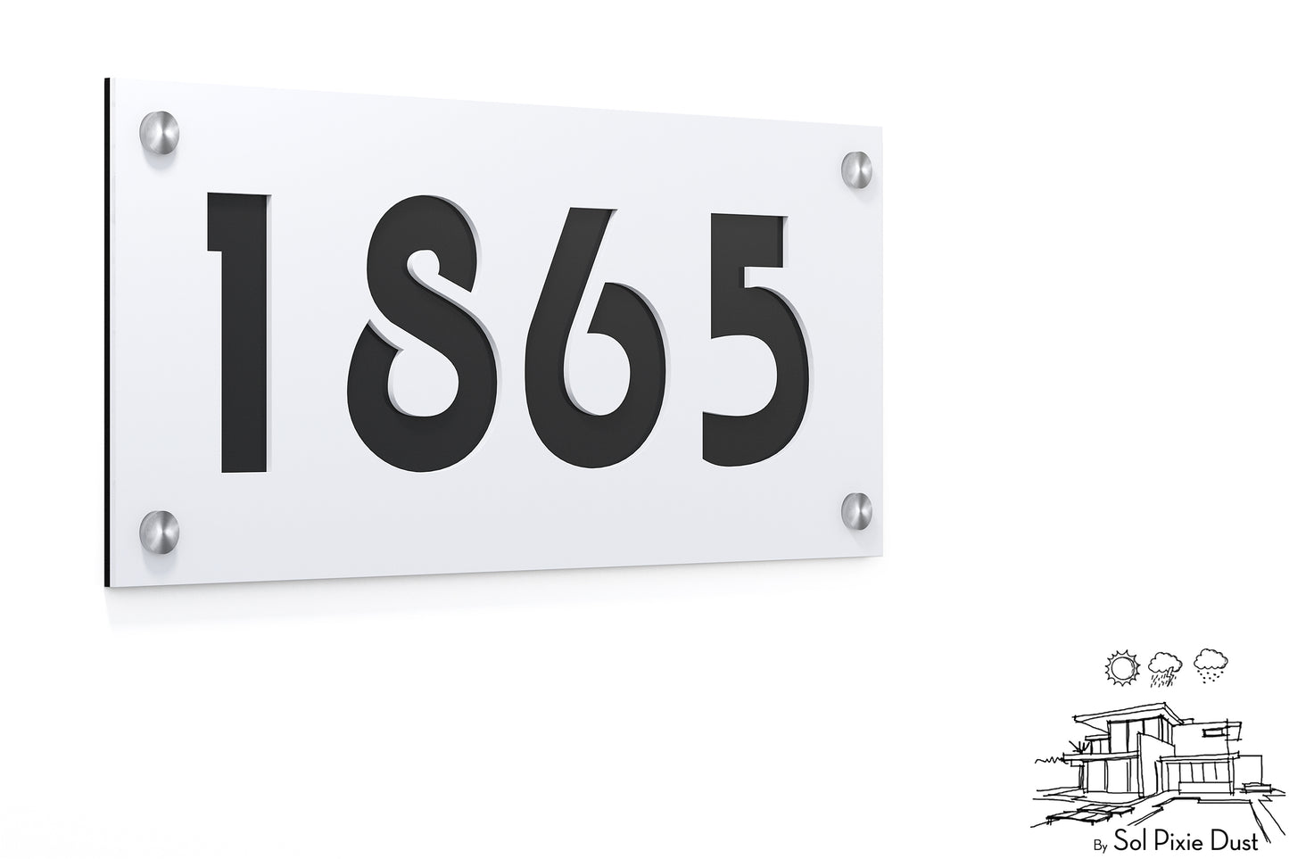 Acrylic Address Plaque - Signs ( Font Options )