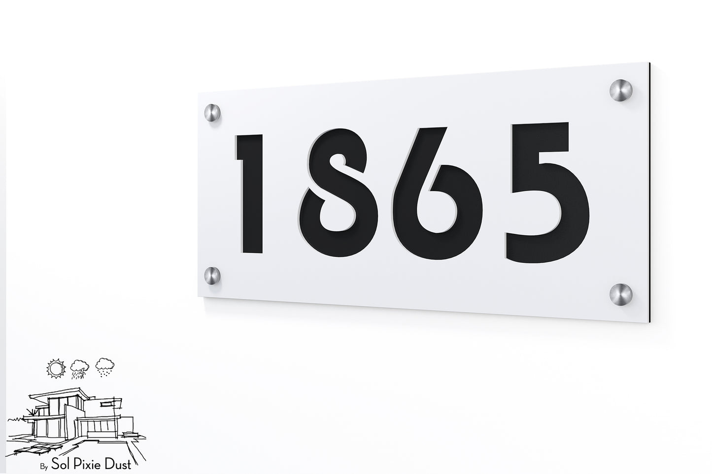 Acrylic Address Plaque - Signs ( Font Options )