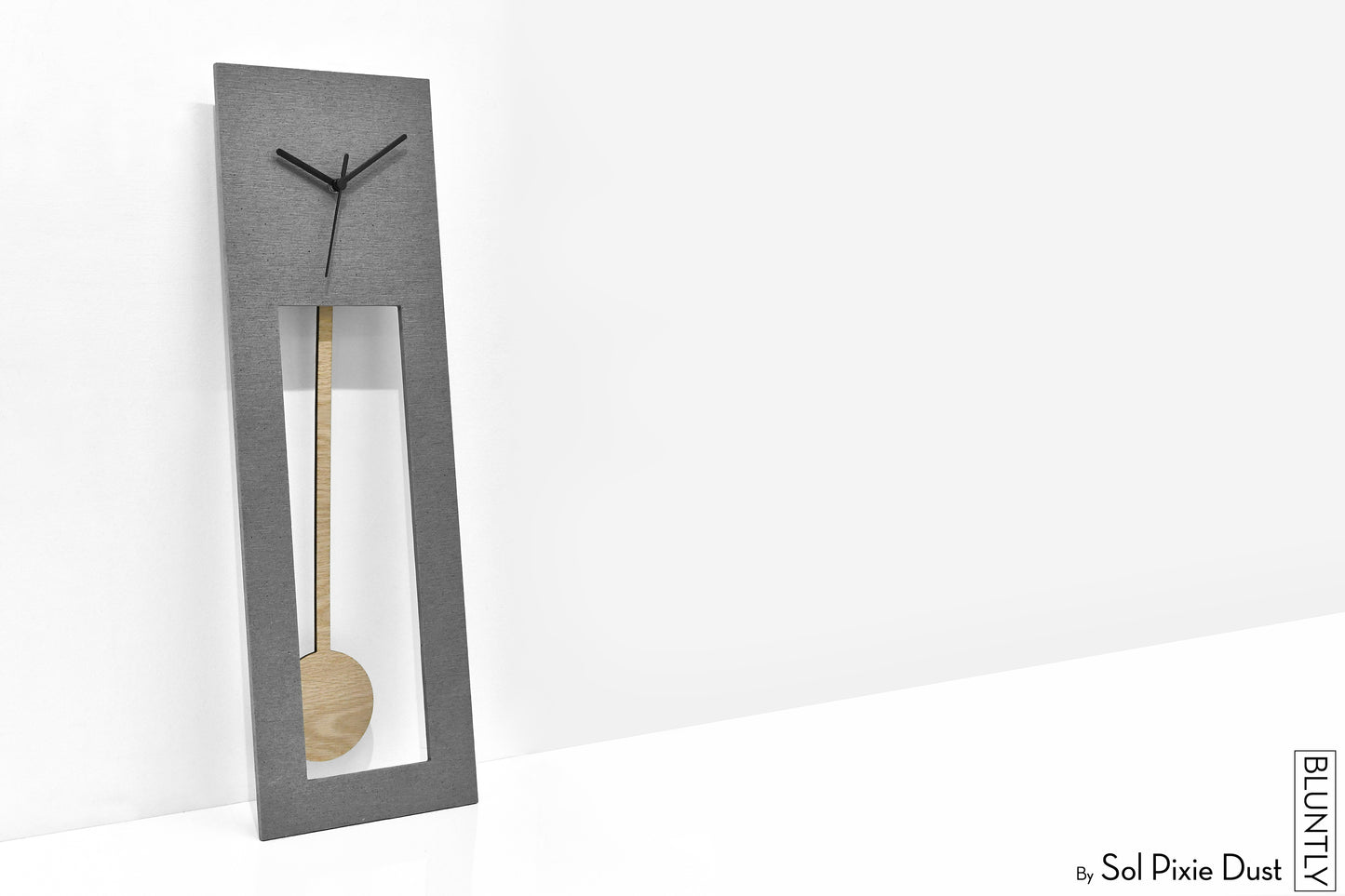 Bluntly Concrete Grandfather Pendulum - Wall Clock / Table Clock