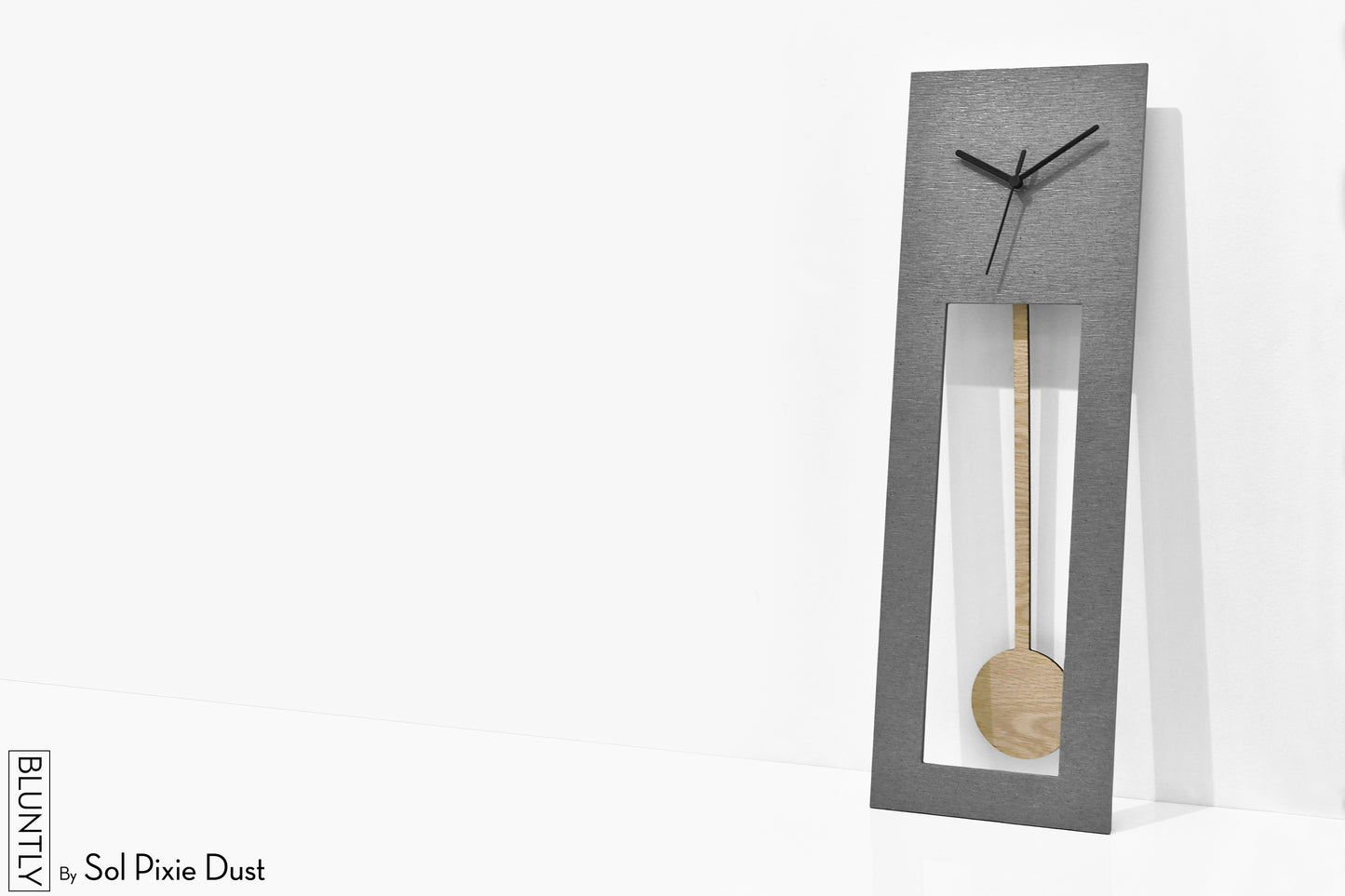 Bluntly Concrete Grandfather Pendulum - Wall Clock / Table Clock
