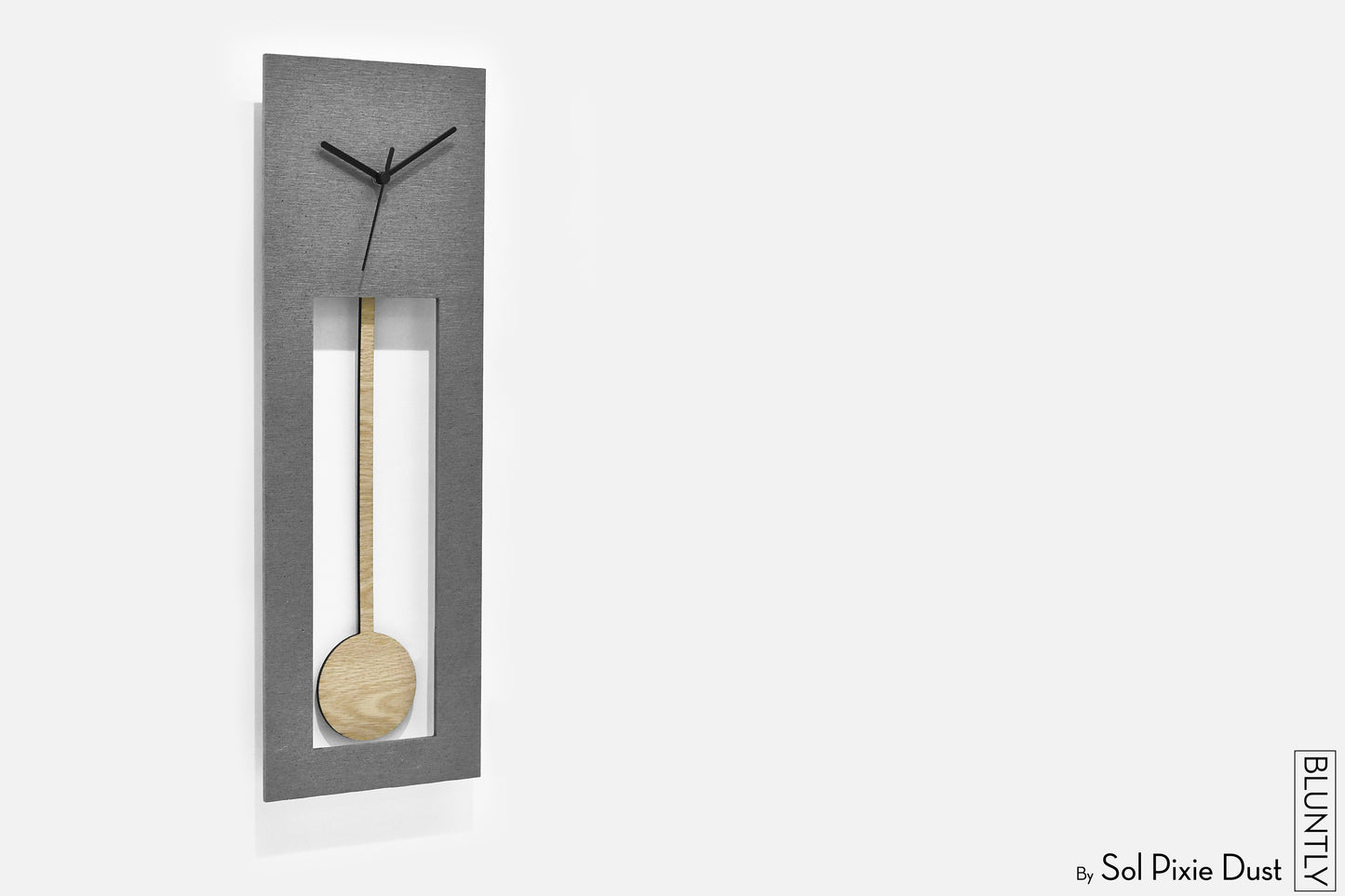 Bluntly Concrete Grandfather Pendulum - Wall Clock / Table Clock