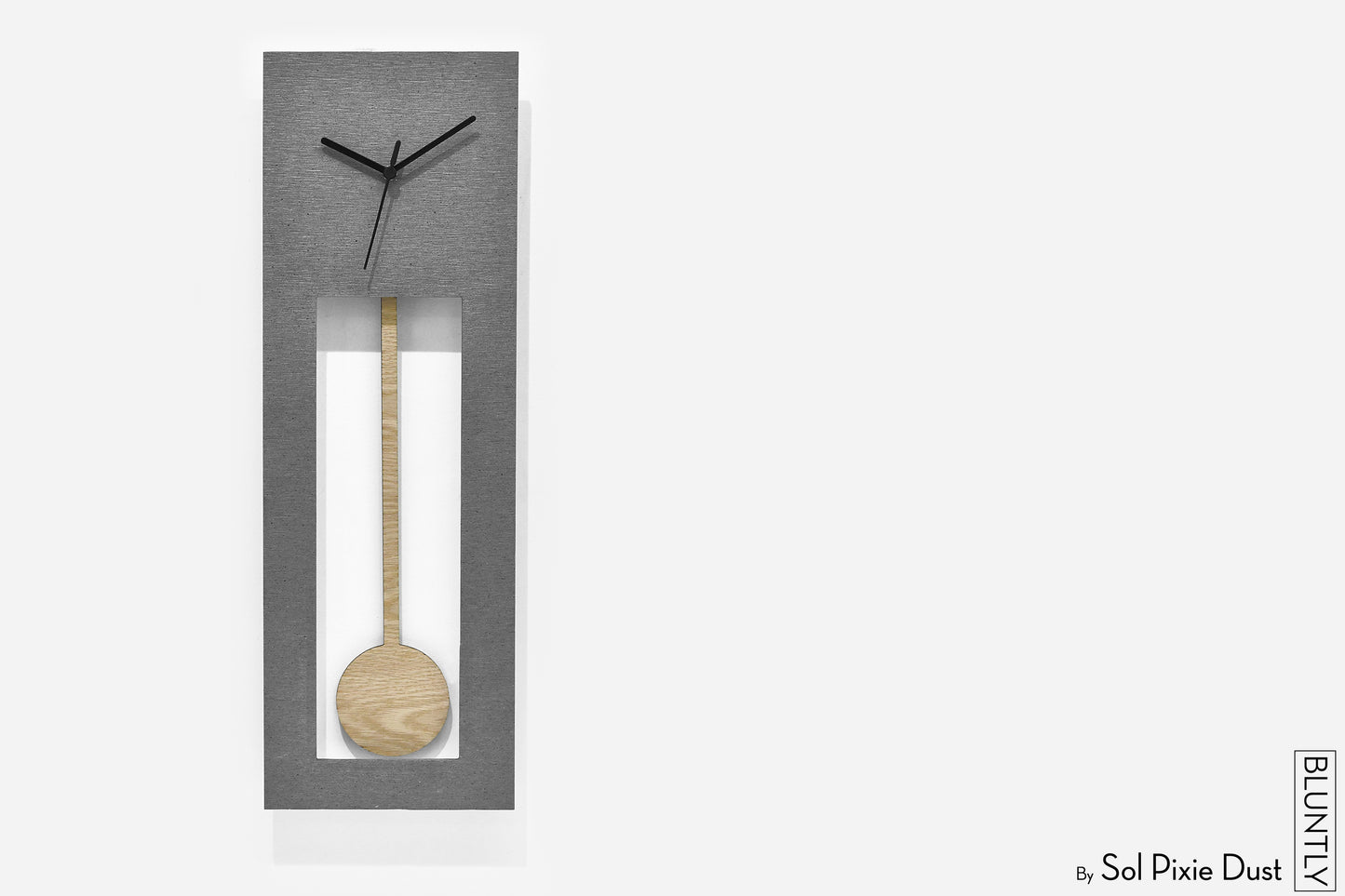 Bluntly Concrete Grandfather Pendulum - Wall Clock / Table Clock