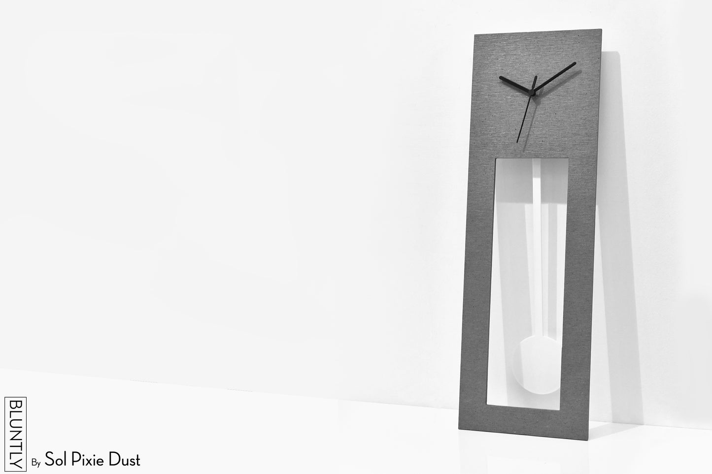 Bluntly Concrete Grandfather Pendulum - Wall Clock / Table Clock
