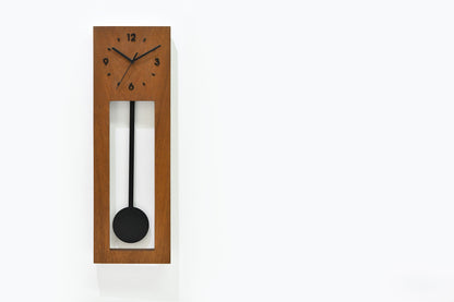 Bluntly Modern Design Solid Iroko Wood - Grandfather Pendulum - Wall Clock / Table Clock