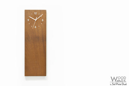 Bluntly Vertical Modern Design Solid Iroko Wood Grandfather Pendulum Wall Clock / Table Clock