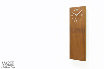 Bluntly Vertical Modern Design Solid Iroko Wood Grandfather Pendulum Wall Clock / Table Clock