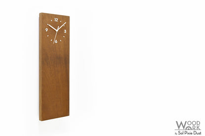 Bluntly Vertical Modern Design Solid Iroko Wood Grandfather Pendulum Wall Clock / Table Clock