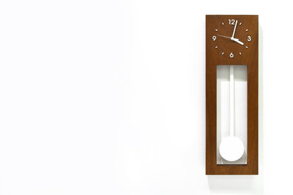 Bluntly Modern Design Solid Iroko Wood - Grandfather Pendulum - Wall Clock / Table Clock