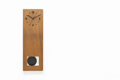 Bluntly Square Modern Design Solid Iroko Wood  Grandfather Pendulum Wall Clock / Table Clock