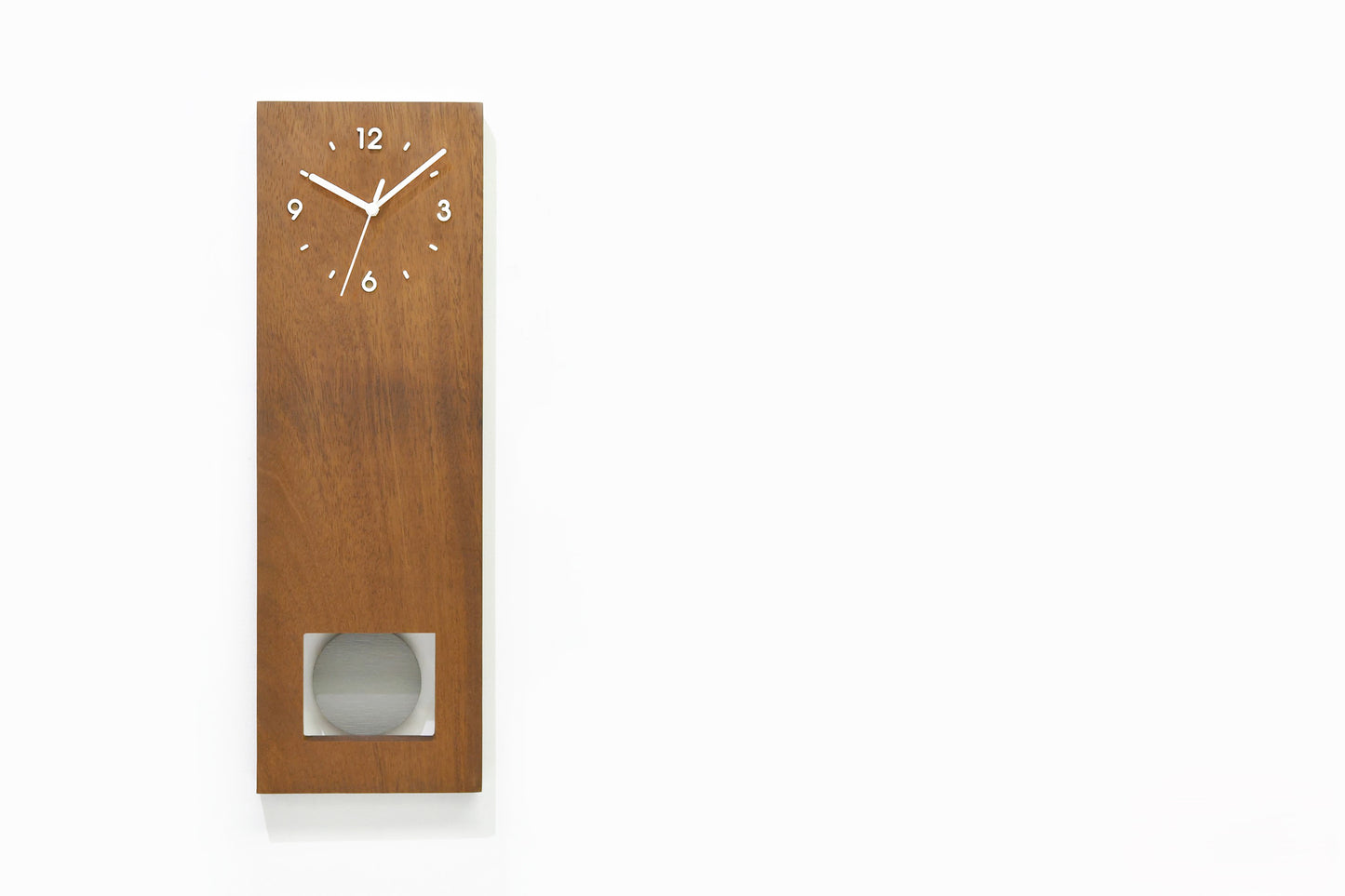 Bluntly Square Modern Design Solid Iroko Wood  Grandfather Pendulum Wall Clock / Table Clock