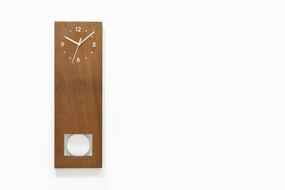 Bluntly Square Modern Design Solid Iroko Wood  Grandfather Pendulum Wall Clock / Table Clock