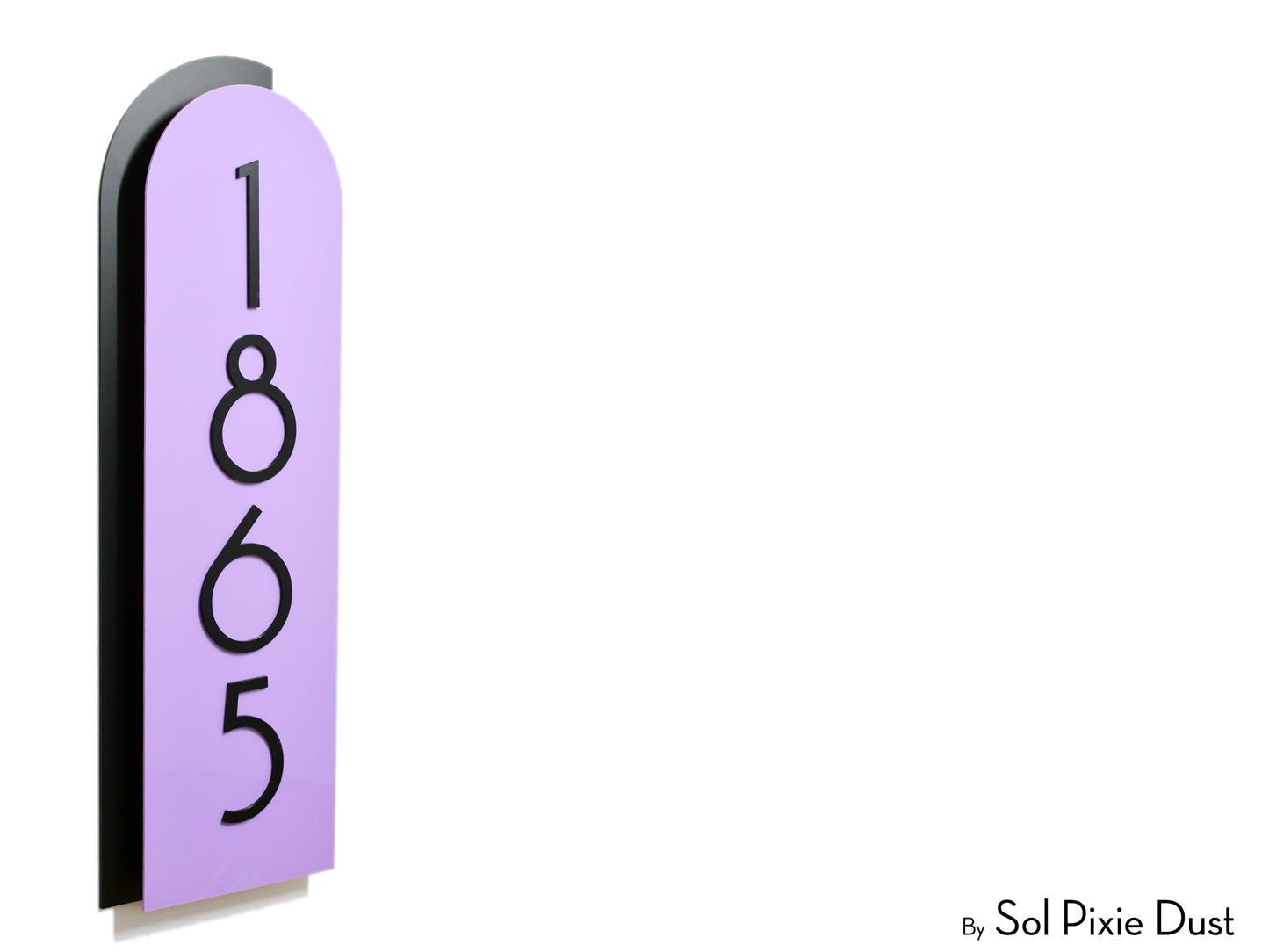 Boho Arch Plaque with Acrylic House Number Sign