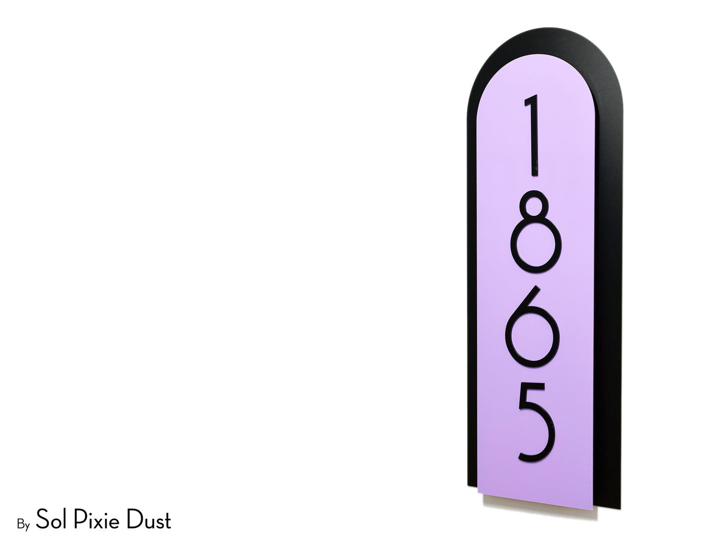 Boho Arch Plaque with Acrylic House Number Sign