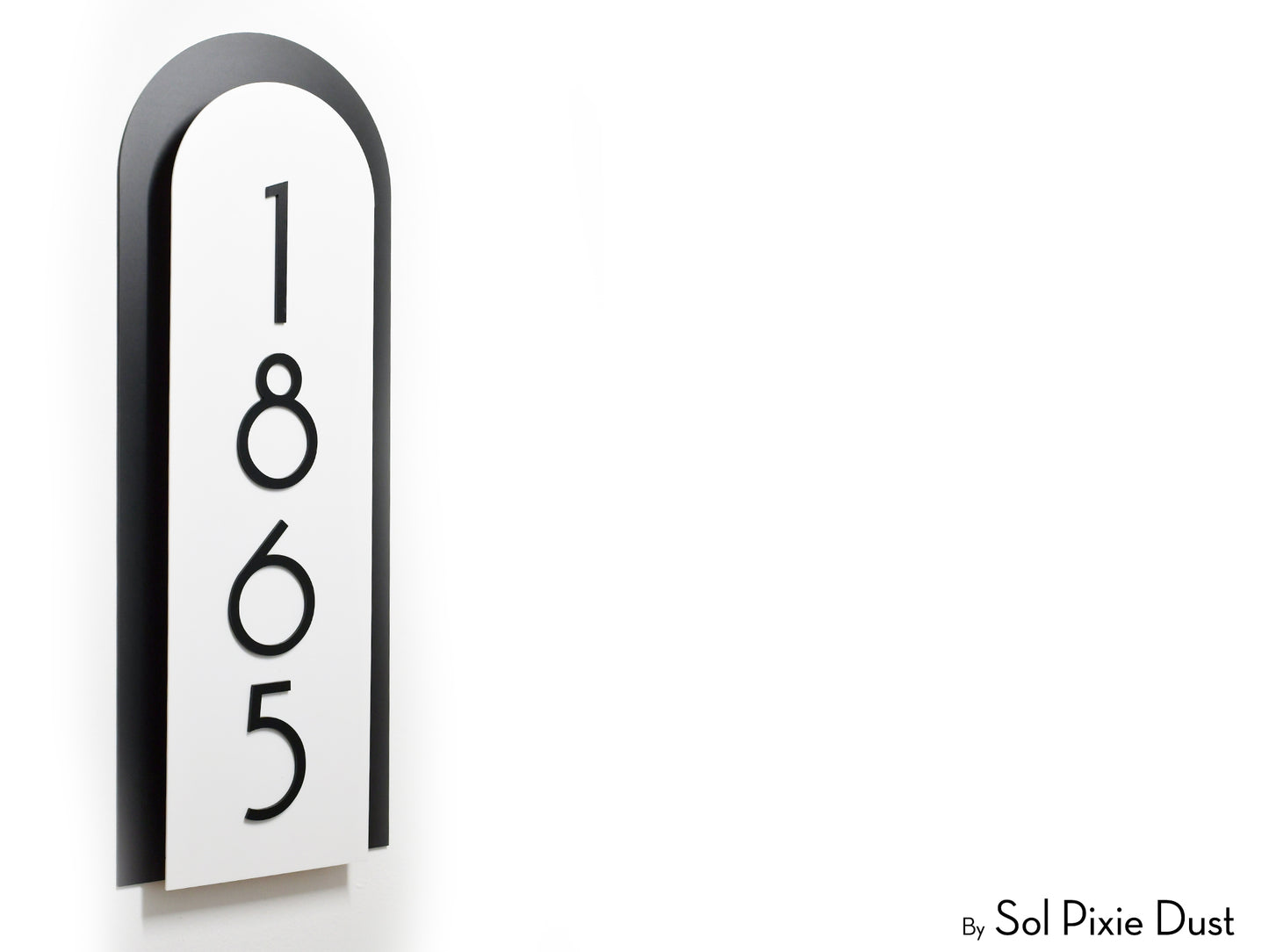 Boho Arch Plaque with Acrylic House Number Sign