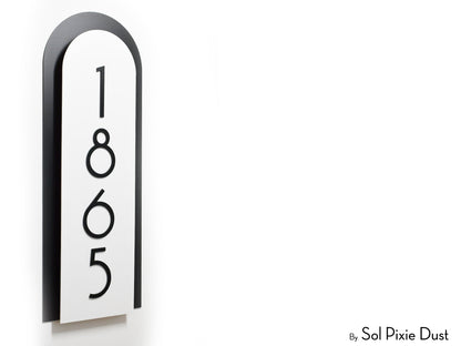 Boho Arch Plaque with Acrylic House Number Sign