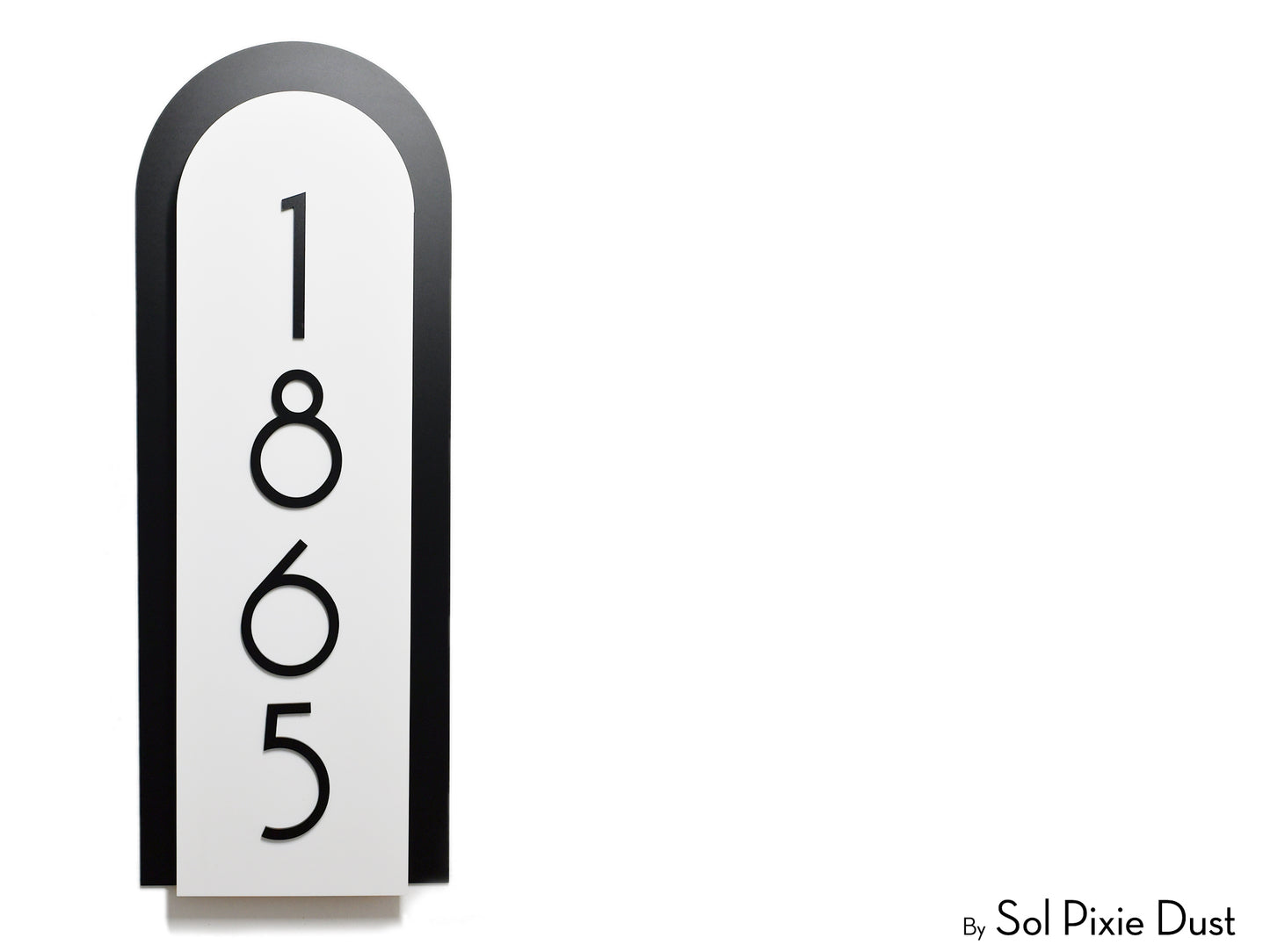 Boho Arch Plaque with Acrylic House Number Sign
