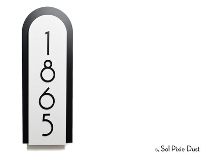 Boho Arch Plaque with Acrylic House Number Sign