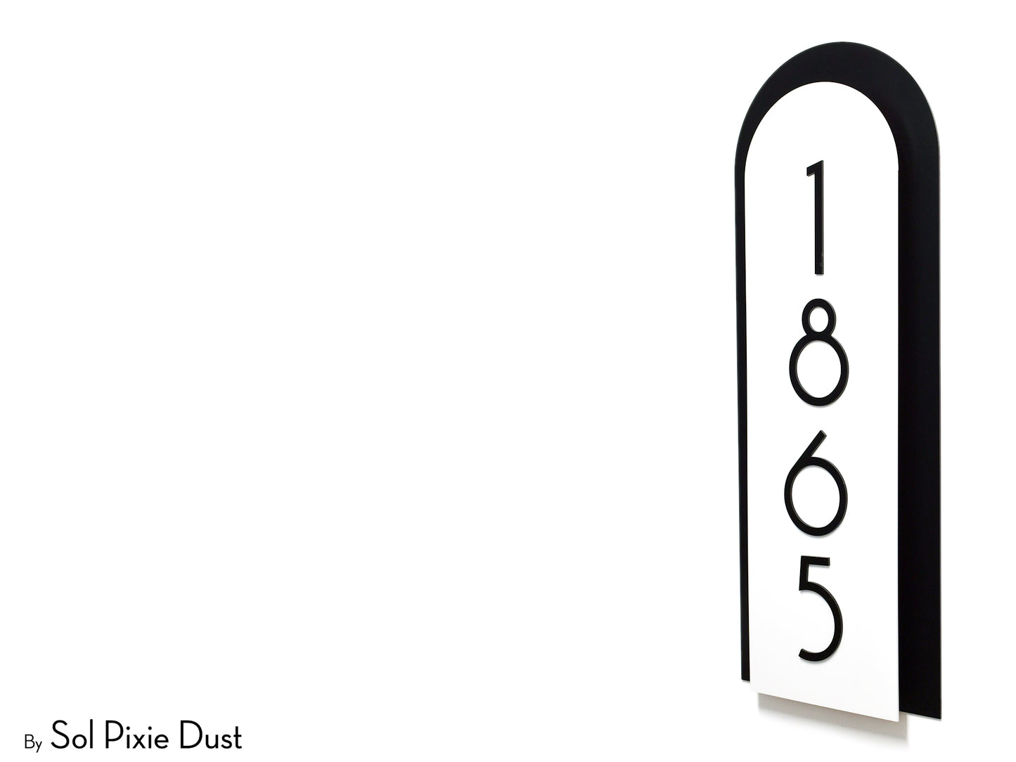 Boho Arch Plaque with Acrylic House Number Sign