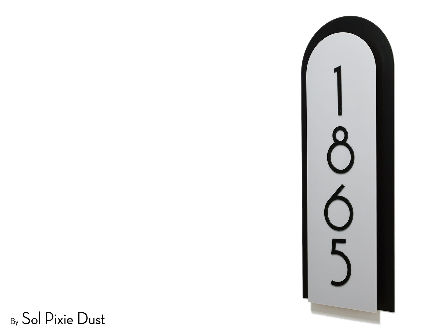 Boho Arch Plaque with Acrylic House Number Sign