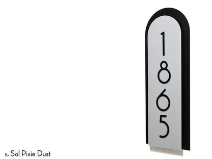 Boho Arch Plaque with Acrylic House Number Sign