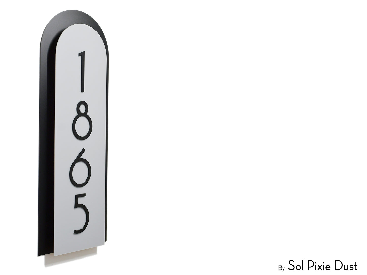 Boho Arch Plaque with Acrylic House Number Sign