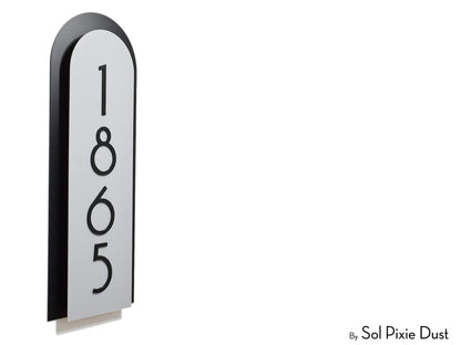 Boho Arch Plaque with Acrylic House Number Sign