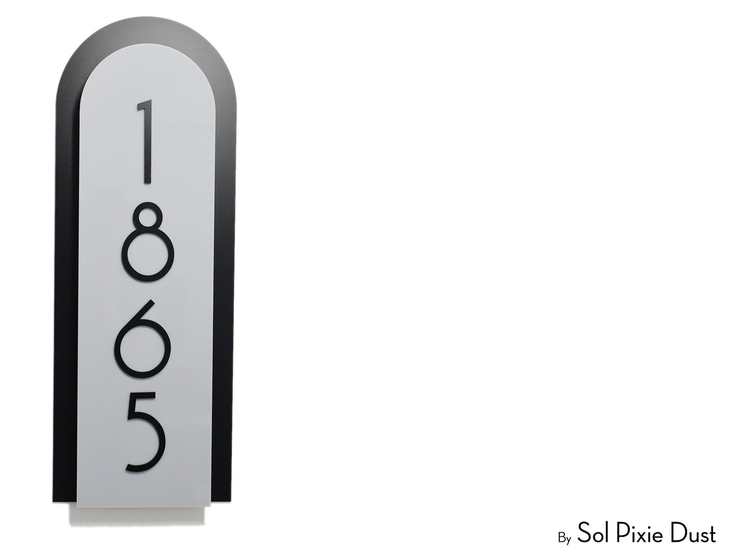 Boho Arch Plaque with Acrylic House Number Sign