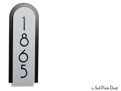 Boho Arch Plaque with Acrylic House Number Sign
