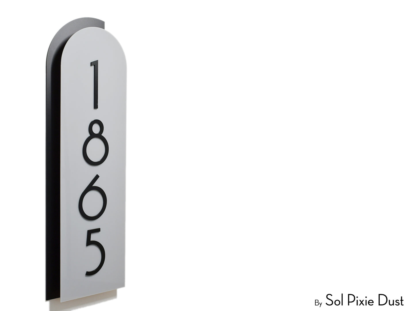 Boho Arch Plaque with Acrylic House Number Sign