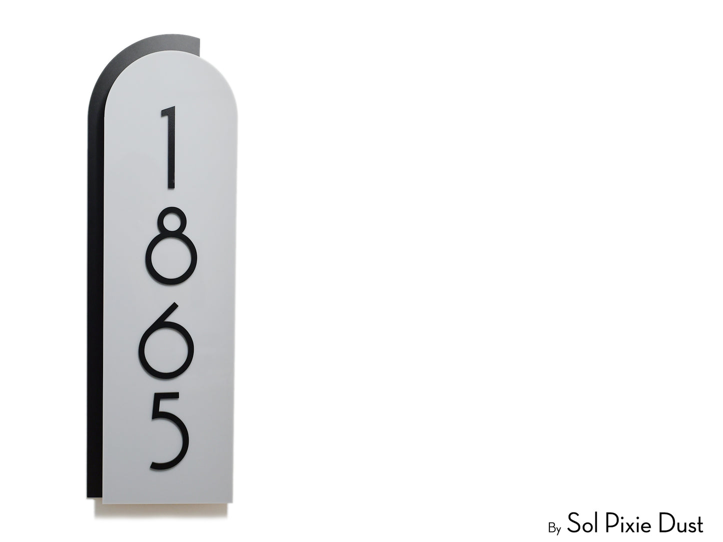 Boho Arch Plaque with Acrylic House Number Sign