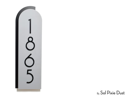 Boho Arch Plaque with Acrylic House Number Sign