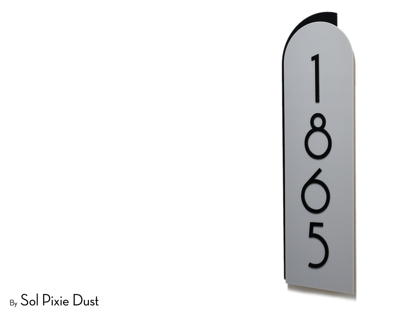 Boho Arch Plaque with Acrylic House Number Sign