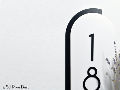 Boho Arch Plaque with Acrylic House Number Sign