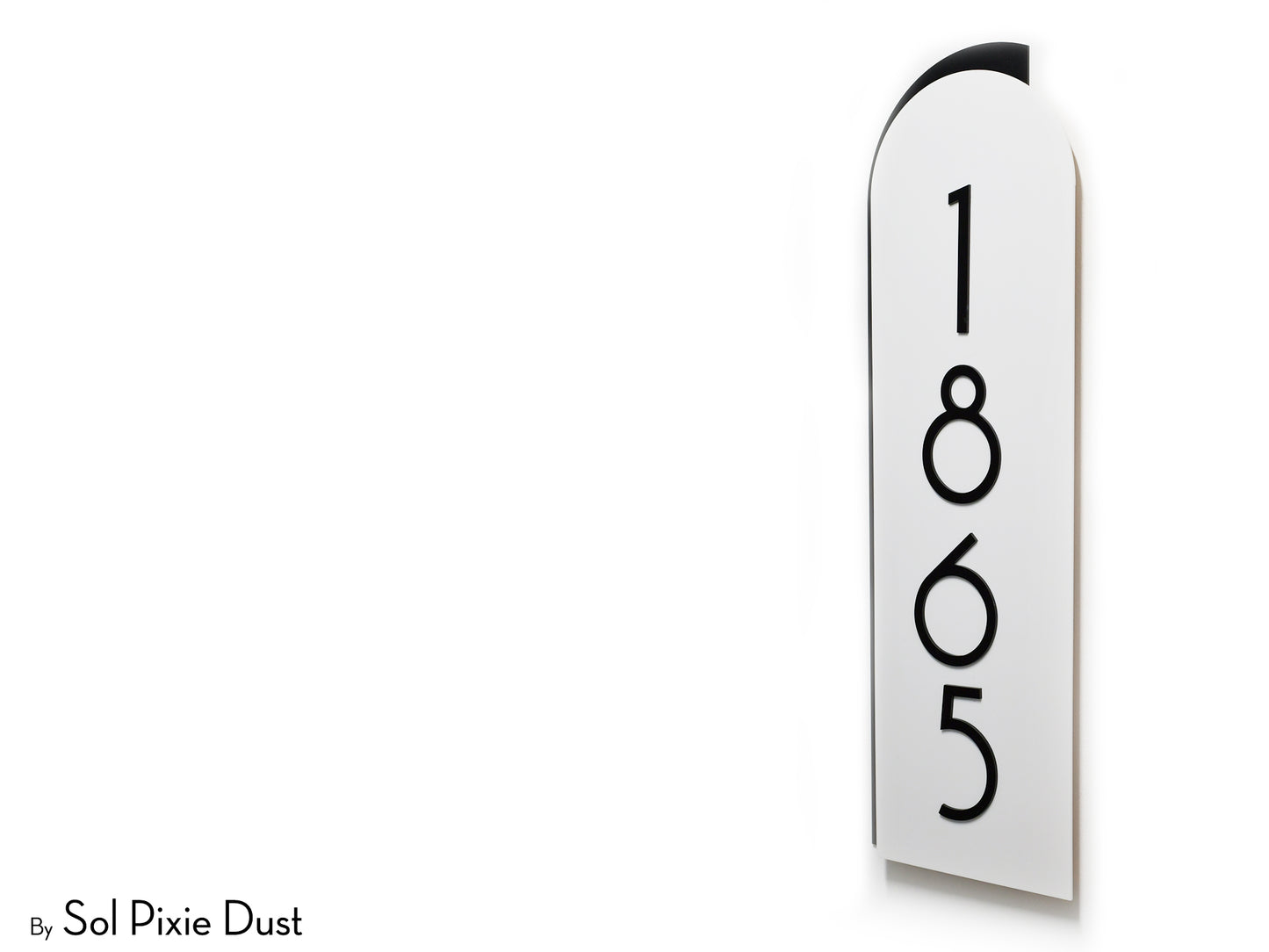 Boho Arch Plaque with Acrylic House Number Sign
