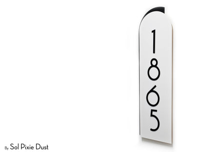 Boho Arch Plaque with Acrylic House Number Sign