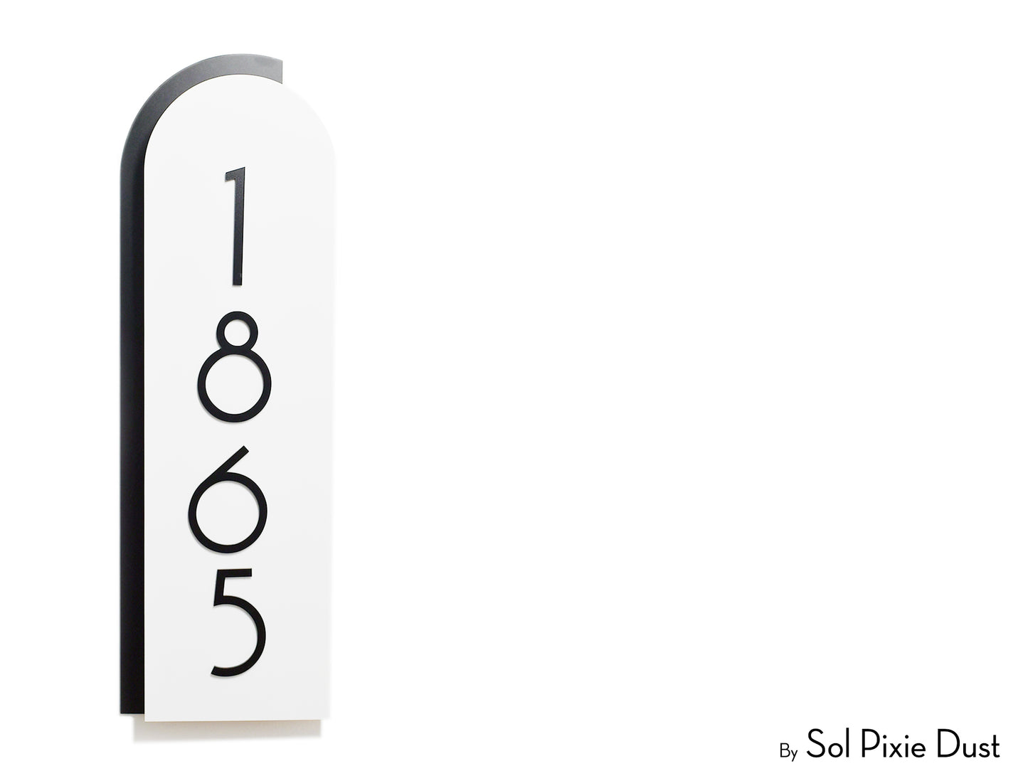 Boho Arch Plaque with Acrylic House Number Sign