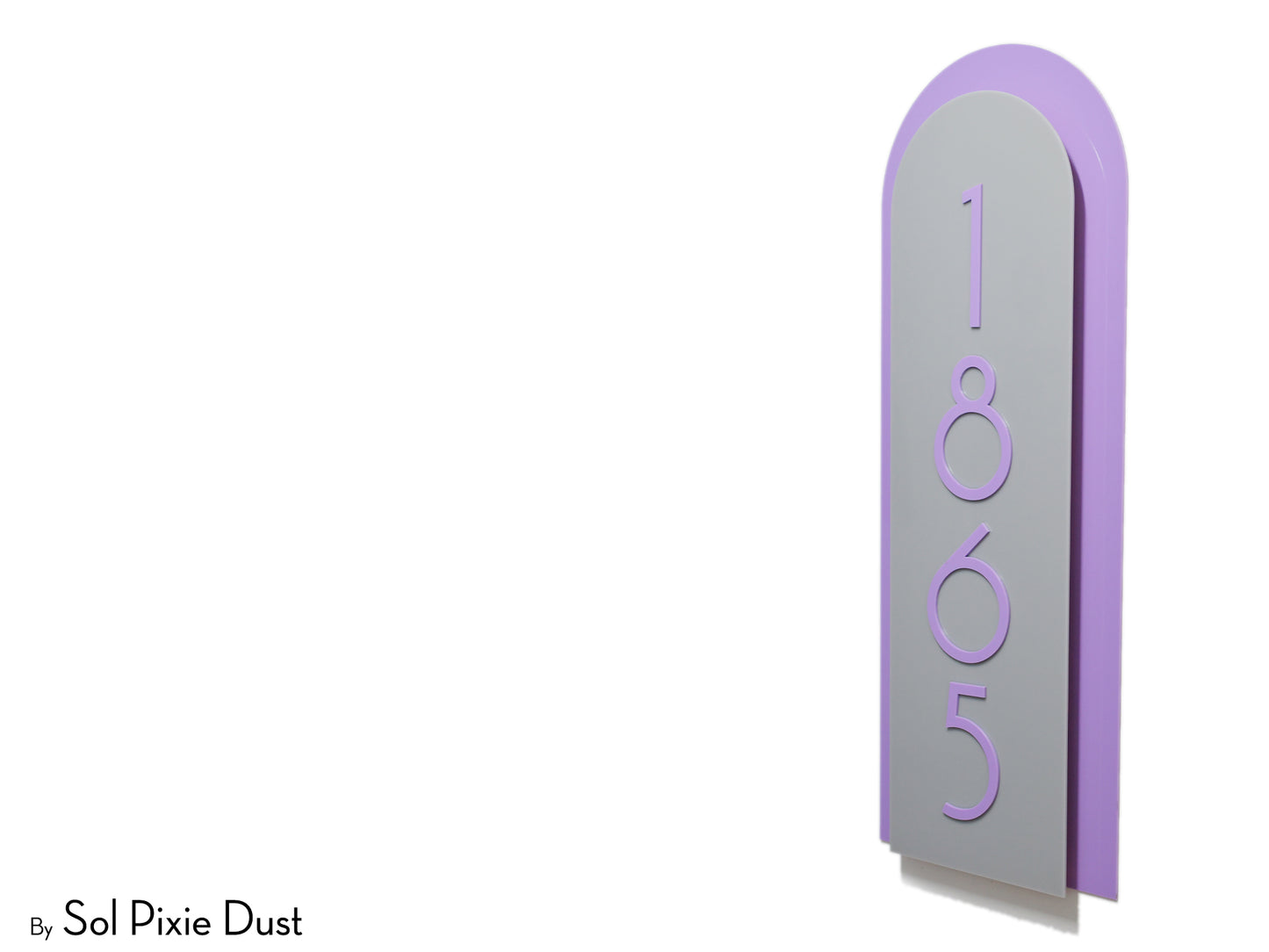 Boho Arch Plaque with Acrylic House Number Sign
