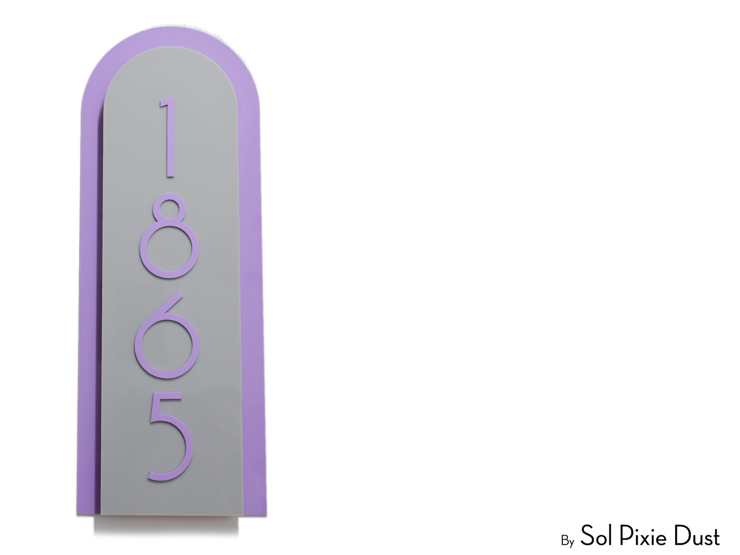 Boho Arch Plaque with Acrylic House Number Sign