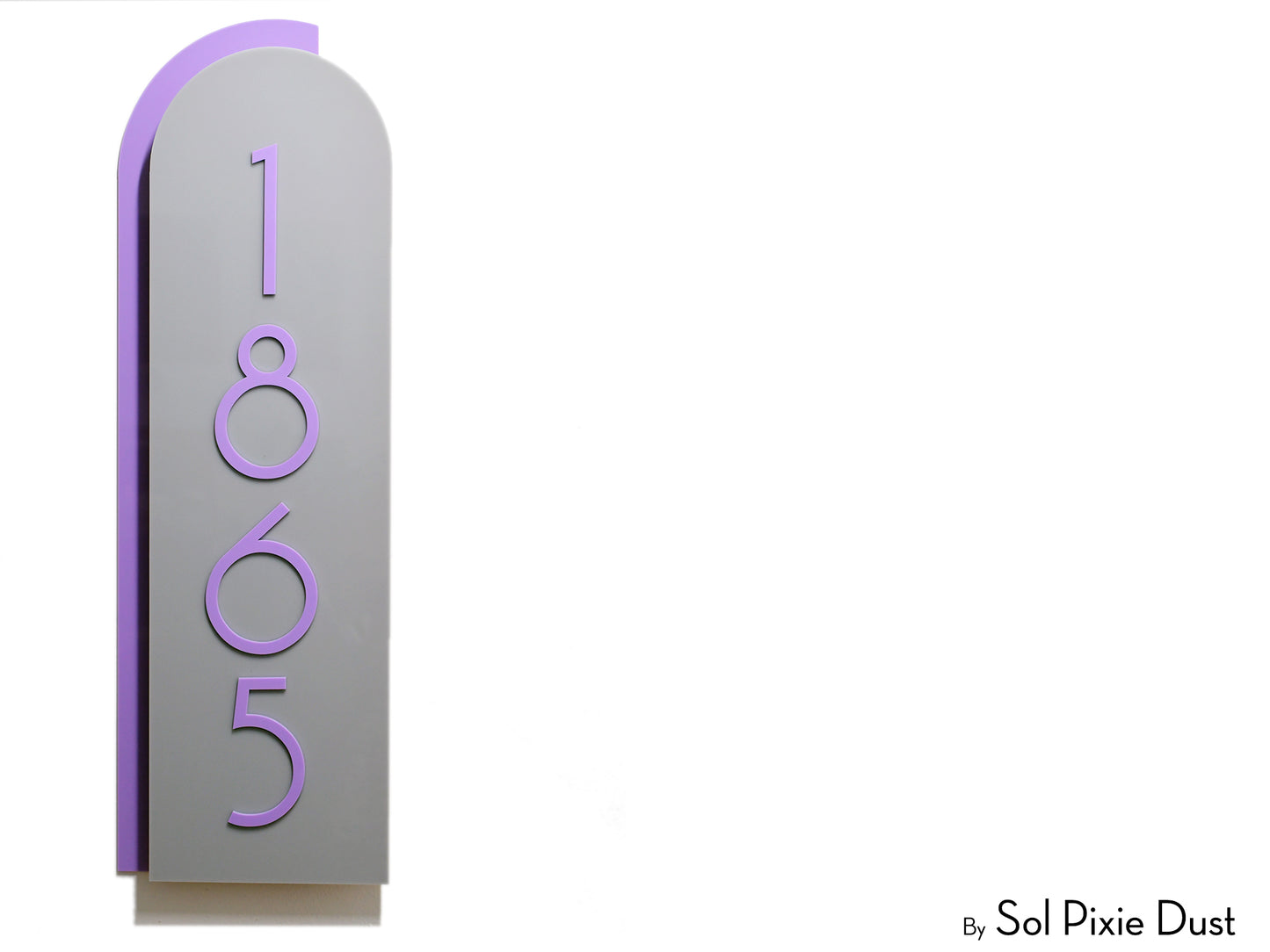 Boho Arch Plaque with Acrylic House Number Sign