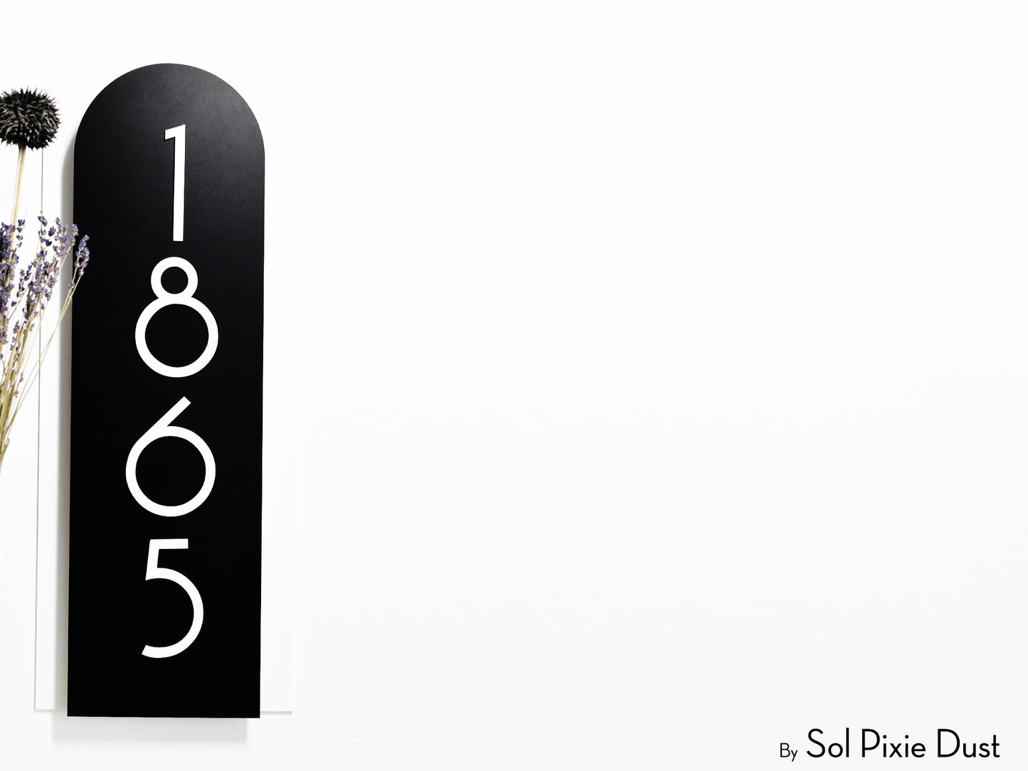 Boho Arch Plaque with Acrylic House Number Sign