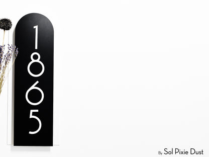 Boho Arch Plaque with Acrylic House Number Sign