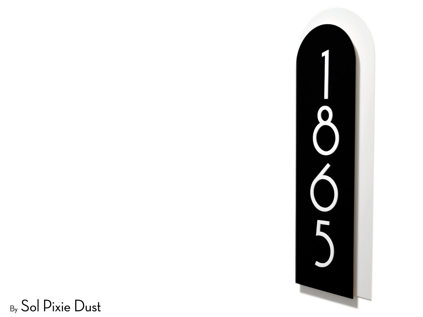 Boho Arch Plaque with Acrylic House Number Sign