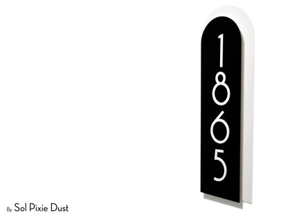 Boho Arch Plaque with Acrylic House Number Sign