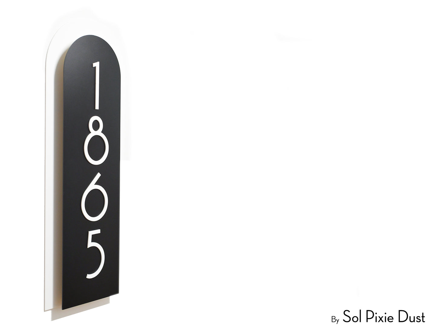Boho Arch Plaque with Acrylic House Number Sign