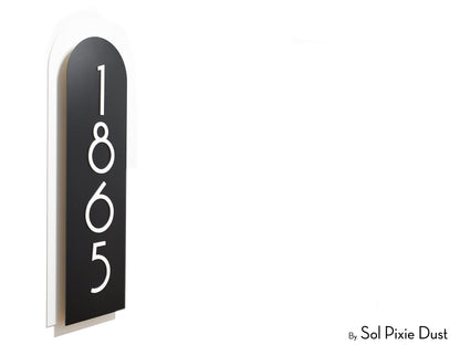 Boho Arch Plaque with Acrylic House Number Sign