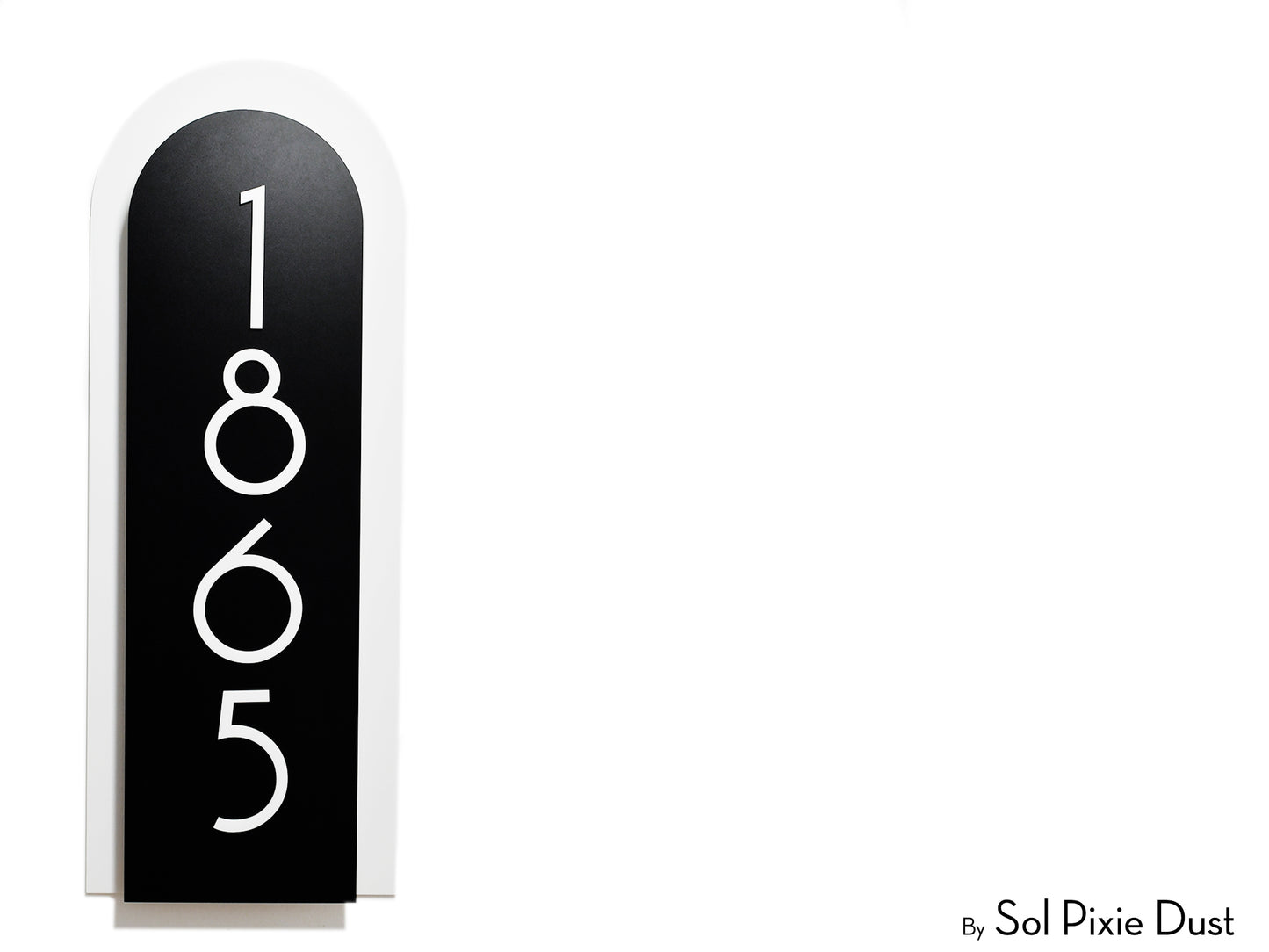 Boho Arch Plaque with Acrylic House Number Sign