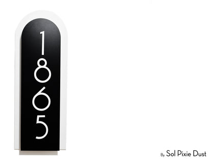 Boho Arch Plaque with Acrylic House Number Sign