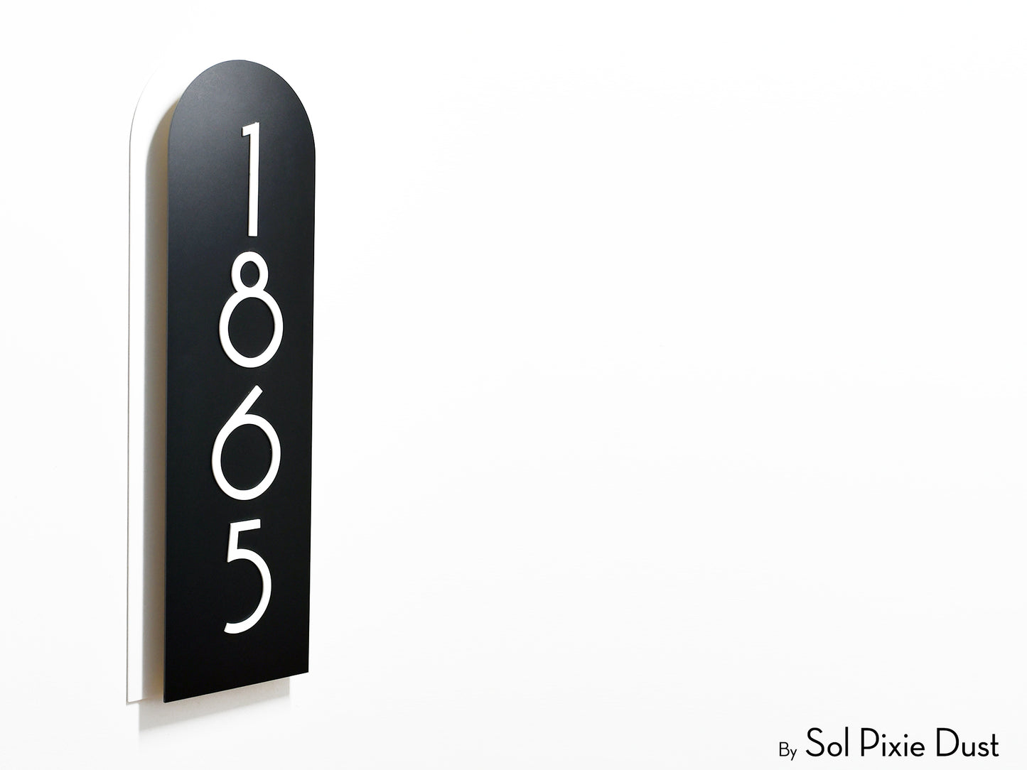Boho Arch Plaque with Acrylic House Number Sign