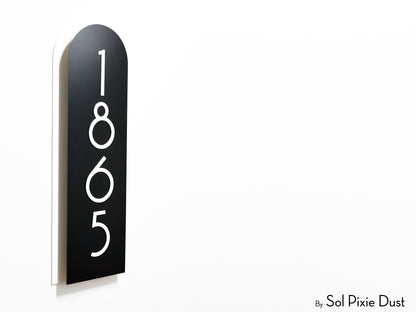 Boho Arch Plaque with Acrylic House Number Sign